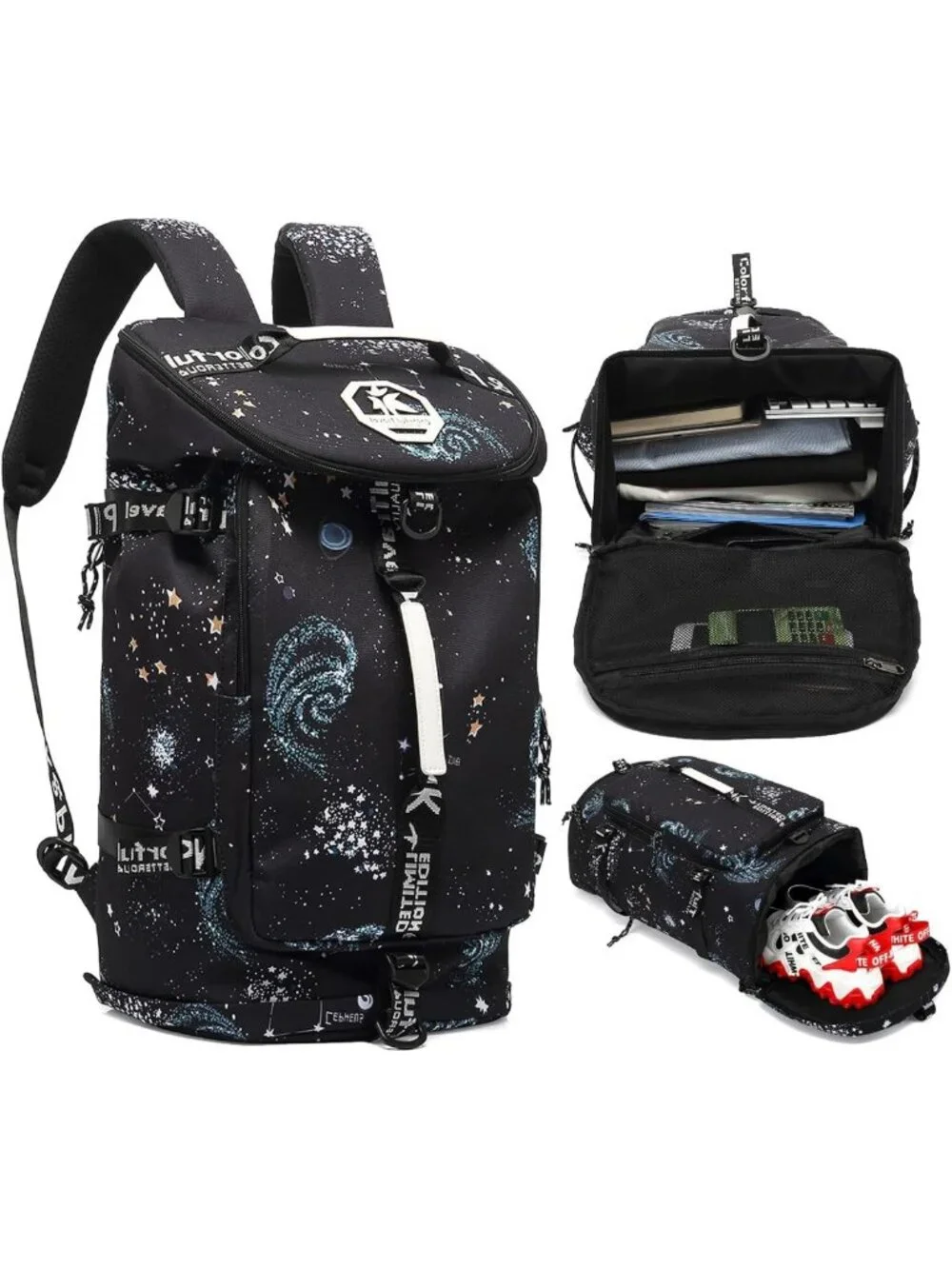 Versatile Waterproof Gym Duffel Backpack with Shoe Compartment & 4 Carry Styles